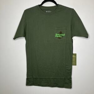 NWT PARKS PROJECT Nation Parks Green Short Sleeve Tee Shirt Pocket XS